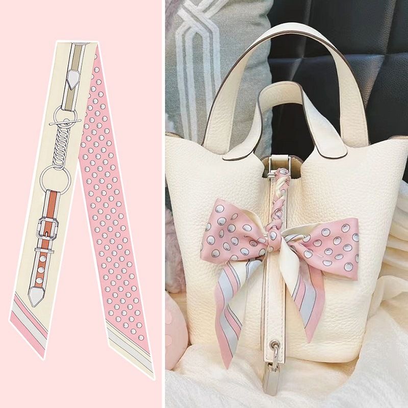 Travel Accessories Aesthetic - 여성 여름 핑크 폴카 도트 스카프