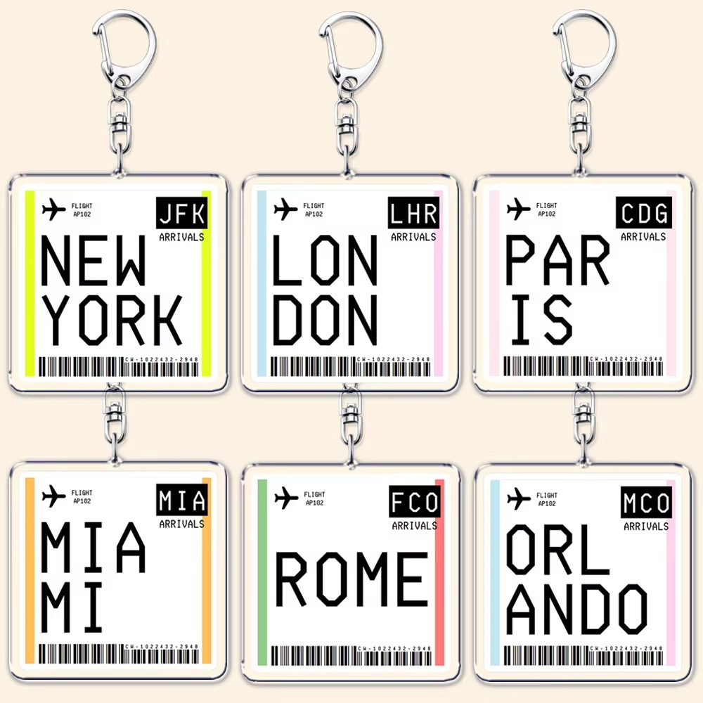 Travel Accessories Jewelry - 여행용 비행기 티켓, 탑승권, 열쇠고리, 런던,