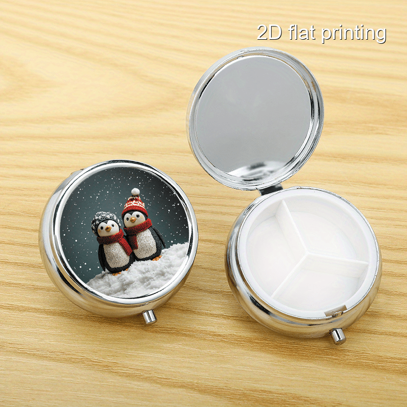 겨울 펭귄 7가지 패턴 원형 박스, 종합 금속 박스,  - Travel Accessories As Gifts 리뷰 및 가격