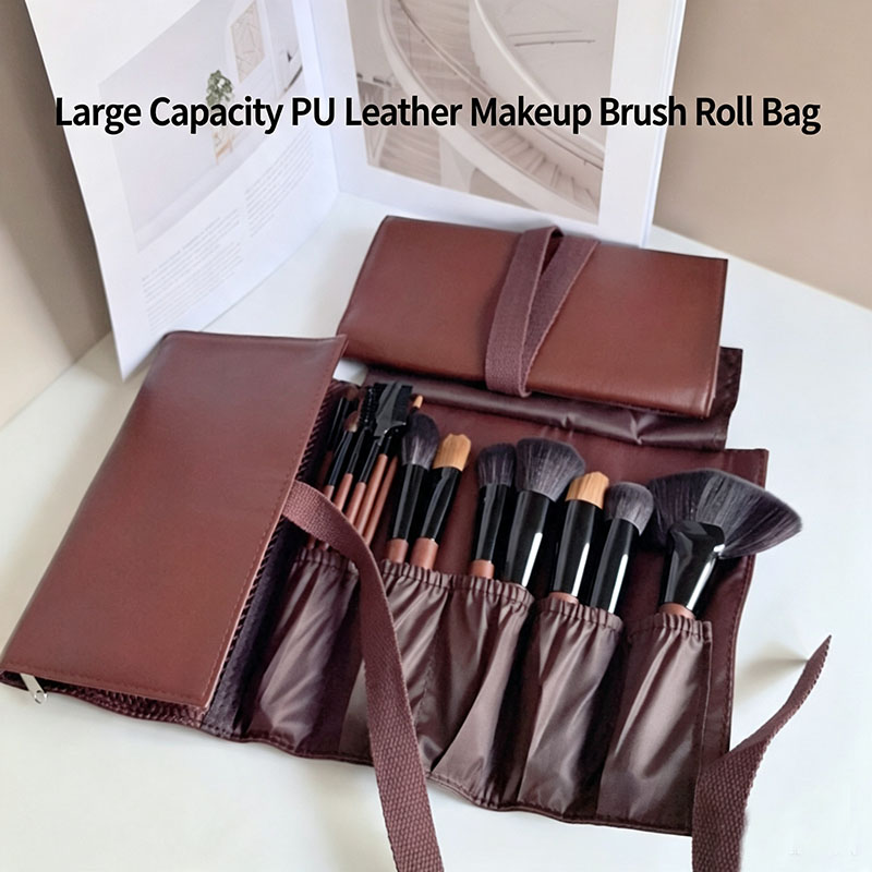 PU 가죽 메이크업 브러쉬 롤백 접이식 화장품 브러쉬  - Travel Accessories Organizer Bag 리뷰 및 가격
