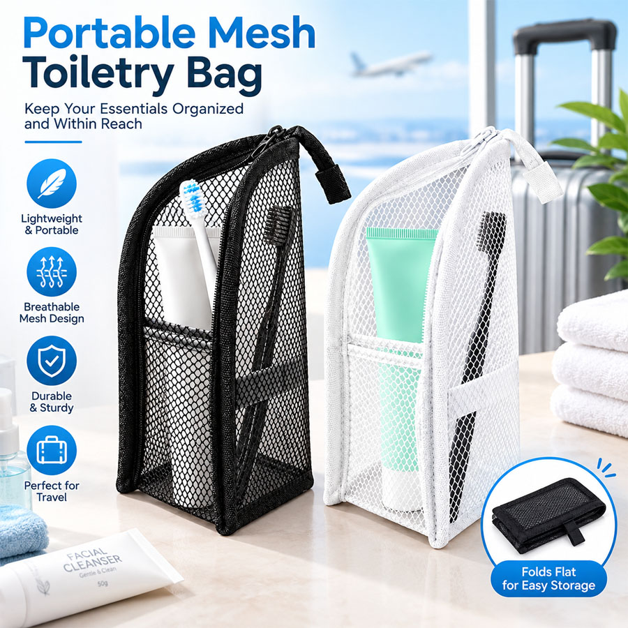 휴대용 메시 소재의 여행용 세면도구 가방 1개, 다용도 - Travel Accessories Organizer Bag 리뷰 및 가격