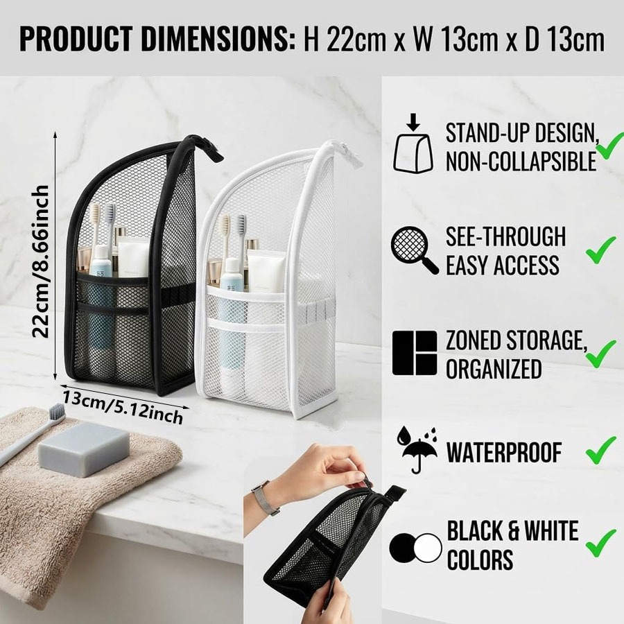 휴대용 메시 소재의 여행용 세면도구 가방 1개, 다용도 - Travel Accessories Organizer Bag 리뷰 및 가격